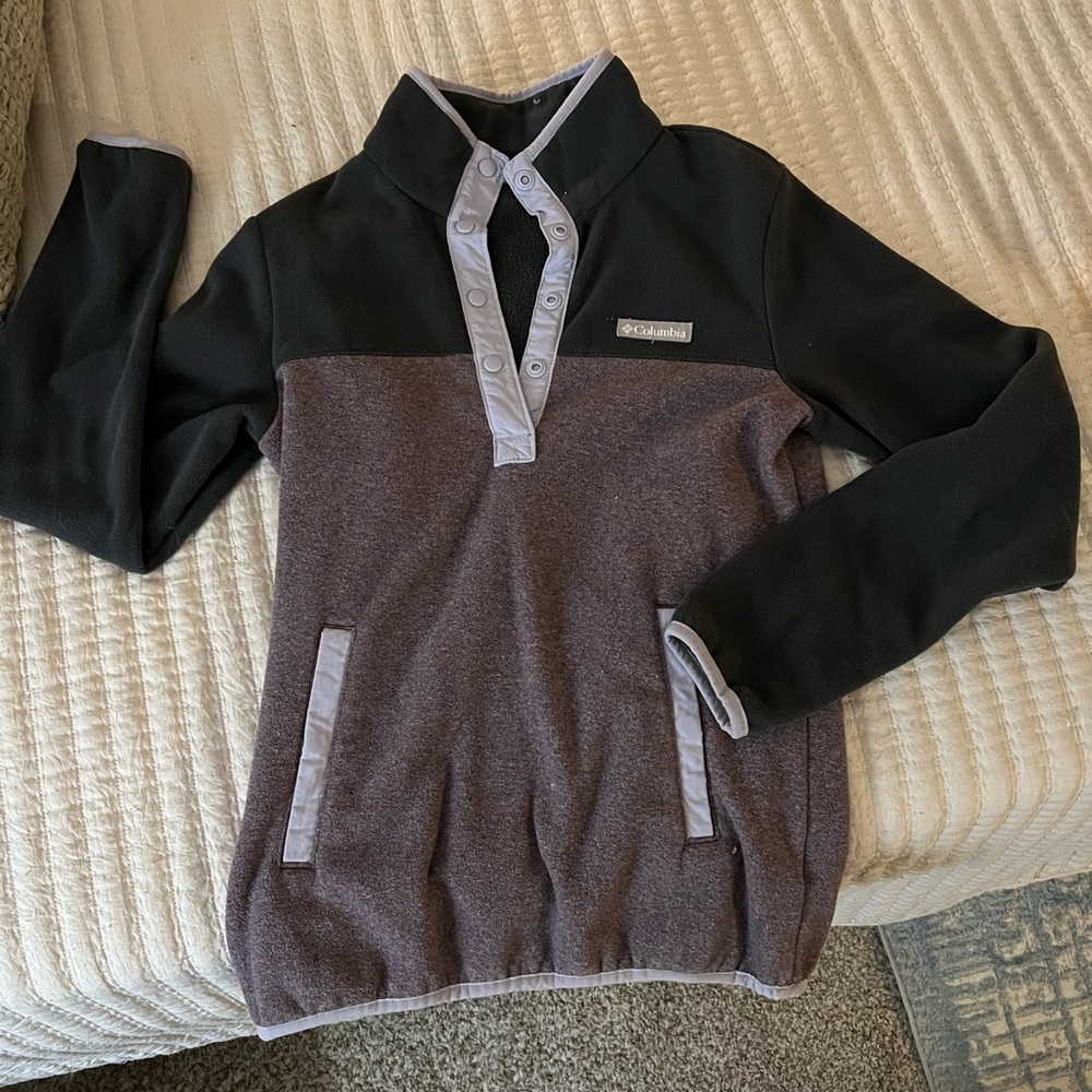 Columbia purple crew neck button up